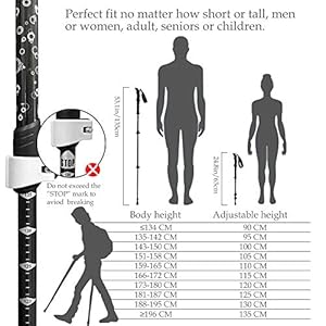 TheFitLife Carbon Fibre Trekking Poles - Collapsible and Telescopic Walking Poles, 2-Pack, Ultra Light, Extendable, Best Walking Sticks for Traveling Camping Hiking Mountaineering