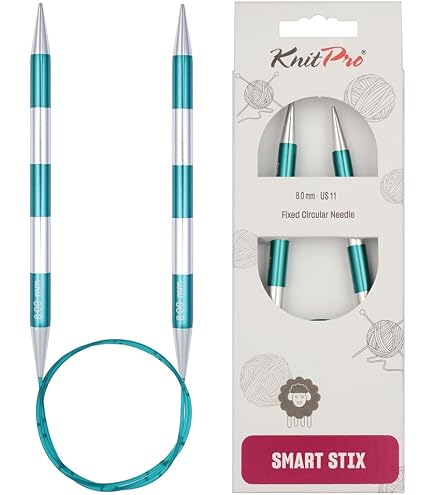 Aiguilles à Tricoter Circulaires KnitPro Nova – Fixe Zing En Aluminium, 40 Cm, 8 Mm, Multicolores Aiguilles Tricoter Circulaires