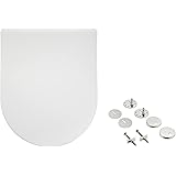 Amazon Basics - forma di D Sedile WC in urea, finitura opaca, Bianco, 36.5 x 43 cm