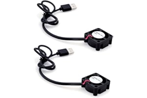 JZK 2PCS 25x25x10 mm DC 5V mini USB ventola raffreddamento 25mm a basso rumore, 3400 rpm, 0.02A,2510 piccola ventola brushless DC 2.5cm per scheda sviluppo, scheda grafica, ventola per stampante 3D