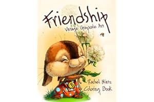 Friendship - Vintage Grayscale Art - Coloring Book: Adorable Retro Style Pencil Sketches - For Adults