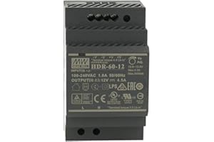 MeanWell Trasformatore Rotaia Industriale 12V Barra Guida DIN Rail Power Supply Universale (60)