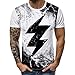 Produktbild Julywe Herren Blitz Kurzarm T-Shirt Pur Einfäbige Oberteil Junge GrundlegendeTops Herrenweste Coole Eule T-Shirt für Männer Men's Sleeveless Blouse Sportliches Unterhemd Täglich Tragen