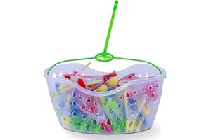 EVOKK Strong Clothes Pegs for Laundry – Windproof Washing Line & Airer Clips, Soft Rubber Grip, Heavy-Duty Pegs for Garden & Indoor Use, Multi-Coloured, Durable & Non-Slip Hold (Peg Basket (40 Pack))