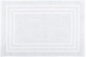 Stof - Tapis de Bain - Taille 45x70 cm - 100% Coton Bio - Couleur Blanc - Modèle Lagune - Linge pour la Maison - Doux et Confortable - Idéal pour la Salle de Bain