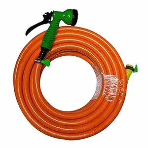 MITRAS 3 Layered High Pressure Hose Pipe (12.5 mm ID - 15 mtr) with 7 Function Spray Gun, 1/2