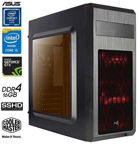 SNOGARD Gaming-PC Desktop-PC Intel Core i5-7500 4x3400Mhz Quad-Core • GeForce GTX1050Ti 4GB • 16GB DDR4 • 1000GB SSHD • Windows 10 • gamer pc computer gaming system