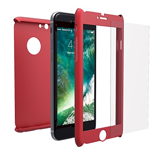 Funda iPhone 6s Plus 360 Grados Completa - Carcasa Integral y Cristal de Vidrio Templado para Movil Apple iPhone 6 6s Plus - Fundas Delantera y Trasera - iPhone 6s Plus 6 Plus Case y Cover Rojo reviews Funda iPhone 6s Plus 360 Grados Completa - Carcasa Integral y Cristal de Vidrio Templado para Movil Apple iPhone 6 6s Plus - Fundas Delantera y Trasera - iPhone 6s Plus 6 Plus Case y Cover Rojo