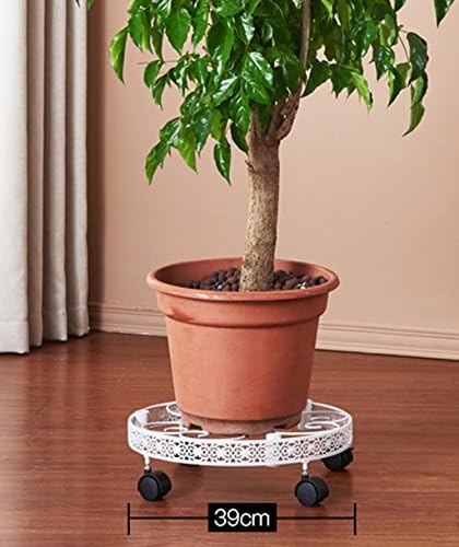 LIXIONG Iron flower frame Floor type balcony flowerpot rack Multi - floor balcony balcony orchid flower frame Indoor living room steering wheel flower stand High-end flower racks ( Size : A3-39*11cm )