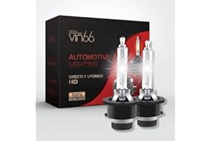 BHTOP D2S Xenon HID Headlight Bulbs, 6000K 35W OEM Set, Diamond White High Low Beam Replacement Bulbs, Metal Snap Ring and Base HID Lights（2 pack）