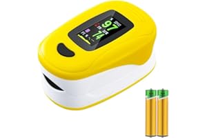 GAWENTINY Pulsoximeter, Oximeter zur Messung der Blutsauerstoffsättigung, Fingerpulsoximeter mit LED-Anzeige. Für Kinder, Erwachsene, ältere Menschen, Familien und Krankenhäuser (Gelb & Weiß)