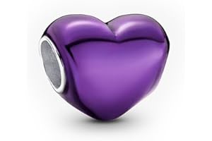 PANDORA Moments 793337C01 charms z metalicznym sercem, ze srebra wysokiej próby, kompatybilna z bransoletkami Moments, jeden rozmiar, Srebro szterlingowe, Bez kamieni szlachetnych