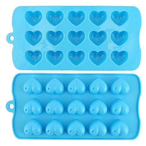 Joyoldelf Silikon Formen Süßigkeit Gebäude Ziegelstein Miniabbildungen Eiswürfel Eiswürfelformen Schokolade Soap Treat Fondant Crayons Party Form -Herzen, Sterne und Schale – 3 Stück - 8