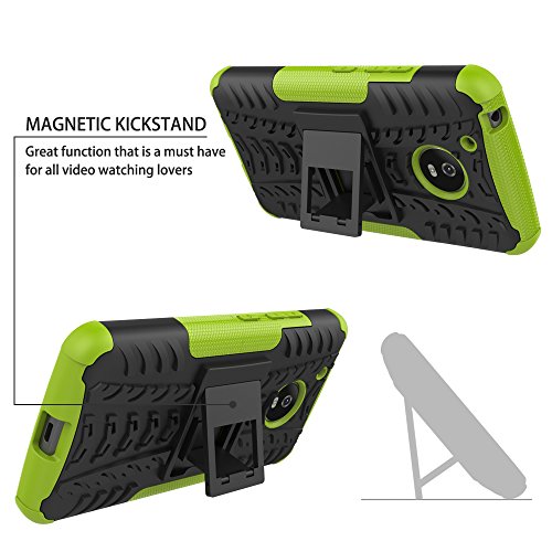 Moto G5 Custodia,Mama Mouth Duro Shock Proof copertura Rugged Heavy Duty Antiurto in Piedi Custodia caso Case per Moto G5 Smartphone,Verde