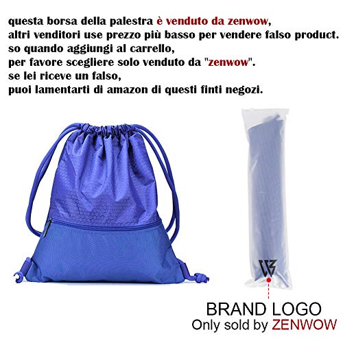 Zenwow Cordon Gym Sacs étanche Sac de Piscine PE Duffle Sac à Dos pour Enfants Garçons Filles Voyage épaule Sac à Dos, Bleu