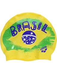 Arena Silicona Print 2 Gorro de Natación, Hombre, Multicolor (Flag / Brasil), UNI