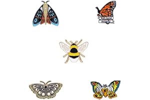 CHICHENGNIAN 5 Stück Schmetterlingsnadeln mit Bienen-Emaille, Anstecknadeln, niedliche Cartoon-Insektennadeln, modisch, dekorative Abzeichen für Kleidung, Rucksäcke, Hüte, Legierter Stahl