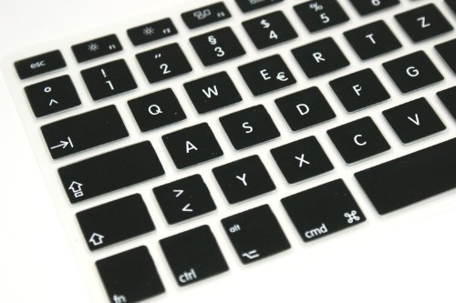 Akkupanda (deutsches Tastaturlayout, QWERTZ) Farbe Schwarz Tastatur Silikon Skin Cover für Apple MacBook Air (13) und Macbook Pro (13, 15, 17) Zoll Laptop-Computer - 2