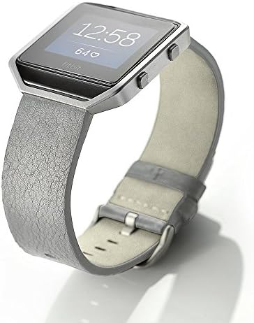 Fitbit Blaze Band, Sundaree Genuine Leather Replacement Band Smartwatch Strap for Fitbit Blaze(Fitbit Grey Leather)