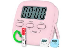 CREADY Timer Cucina Digitale Con Grande Display LCD | Pomodoro Timer Con Allarme Forte | Cronometro Digitale Da Parete | Contaminuti Divertenti (Rosa)