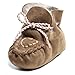 Brubaker Baby Sheepskin Moccasins Love Heart Embroidery - Fur Lined - Brown UK Size 5 (12 to 18 months)
