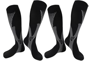Losvcbcx 2/3 Pair Compression Socks Women & Men Compression Stockings 20-30mmHg Support Socks Knee High Cushioned Graduated Support Stock