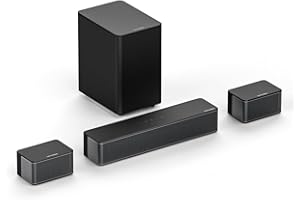 ULTIMEA 5.1 3D Surround Soundbar, soundbar do telewizora z subwooferem i tylnymi głośnikami, głośniki do kina domowego z regulacją 5.1 wirtualny dźwięku przestrzennego i basów, seria Poseidon D50