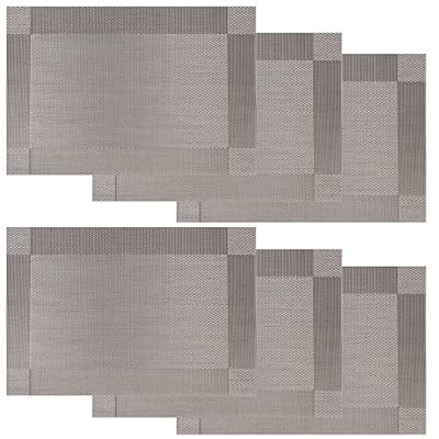 Homcomoda Borlans sets de table lavables PVC Napperons pour dîner antidérapant résiste à la chaleur et fait en vinyle Lot de 6