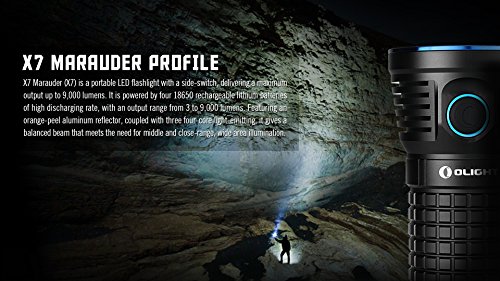 Olight® X7 Marauder 9000 Lumen Taschenlampe mit 3 x Cree XHP70 CW LED – Super hell, Kompakt und Tragbar - 8