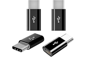 iZhuoKe 4 Stück USB-C Adapter,Adapter Micro USB auf USB C Typ-C Stecker für P9/P10/Nova,Galaxy S8 andere Type C Geräte,zum Laden/Synchronisieren(Schwarz)
