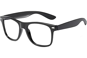 Bohue Kids Nerd Glasses Classic Clear Lens Glasses Frames Black Frame Nerd Glasses School Fancy Dress Comedy Dress Up for Kids