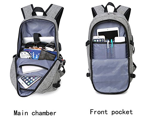 TREKOO Laptop-Rucks  cke Damen Herren f  r 15 6 zoll Notebook Tasche mit USB Ladeport Stylishe Leichtgewichtiger Business Rucksack Cityrucksack f  r B