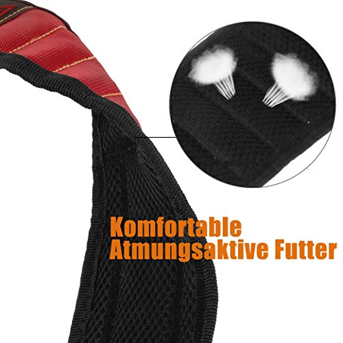 Magnetisches Armband, Kitclan Magnetarmband mit 5 starken Magneten, verstellbares Klettband zum Halten von Werkzeugen, Schrauben, Nägel, Schrauben, Bohren Bits und Kleinwerkzeuge usw. (1 Stück, Rot) - 3