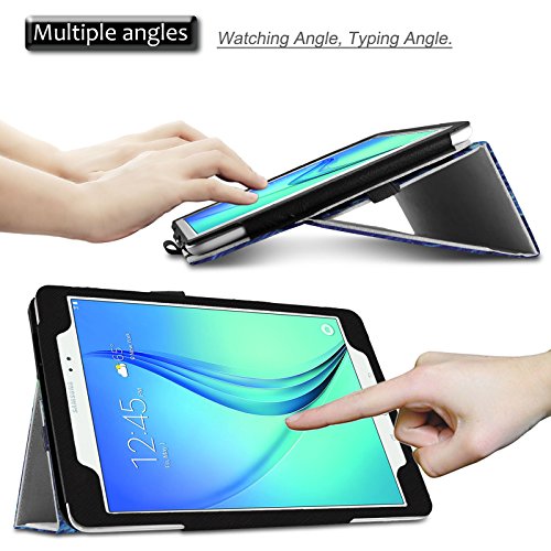 Infiland Samsung Galaxy Tab A 9.7 Hülle Case -Slim Fit Folio PU-lederne dünne Kunstleder Schutzhülle Cover Tasche für Samsung Galaxy Tab A 9.7 T550N/ T555N 24,6 cm (9,7 Zoll) WiFi/LTE Tablet-PC (mit Auto Schlaf / Wach Funktion)(Sterne) - 3