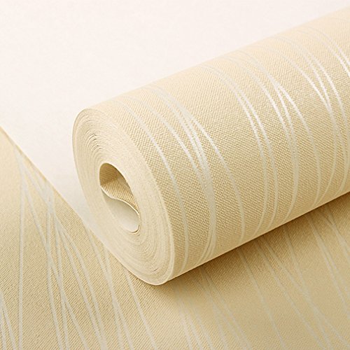 Kinlo 10 x 0.53M Wandtapete 3D-Tapete Vliestapete,3D Relief Tapete Dekoration für TV Wand Wohnzimmer Schlafzimmer und Hotel – Beige - 4
