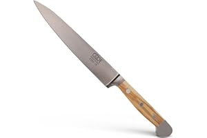 GÜDE Solingen - Coltello per filettare forgiato, 18 cm, legno d'ulivo, ALPHA-OLIVE - doppio collarino, fatto a mano in Germania