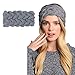 Price comparison product image Womens Winter Knitted Headband - Crochet Twist Hair Band Headwrap Hat Cap Ear Warmer(Grey)(Size: One size)