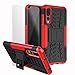 Produktbild Roreikes Huawei P20 Pro Hülle Stoßfest, Roreikes Hyun Muster Weich TPU+PC Dual Layer Hybrid Rugged Armor 2 in 1 Schutzhülle Eingebauter Ständer Handyhülle Silikon Case für Huawei P20 Pro-Rot