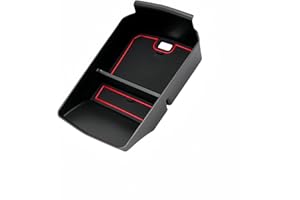 MEDZUK Compatible con Renault Rafale 2024-2025 2026 Caja de Almacenamiento para Consola Central, Caja Reposabrazos Organizador Bandeja, Con Tapete Antideslizante Accesorios (Rojo)