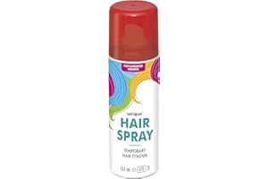 PARTY BUZ WE VALUE YOUR TRUST Temporary Hair Color Spray Wash Out Washable Party Fancy Dress Up Accessories Party Halloween Hairspray 133ml (1, Red HairSpray)