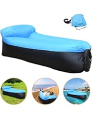 iRegro Longue Gonflable, Portable étanche Durable Lightweight Polyester Air Sofa extérieur avec oreiller pour Camping, parc, plage, jardin