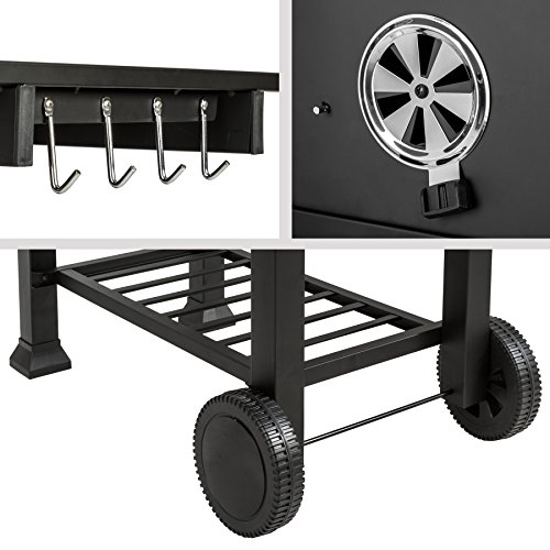 TecTake BBQ Charcoal grill barbecue smoker deluxe 115 x 65 x 107 cm