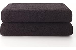 Top Towel - Plus - Lot de 2 Serviettes de Bain ou de Douche - Serviettes de Bain - 100% Coton - 500 g/m2 - Dimensions 70x140 cm - Noir