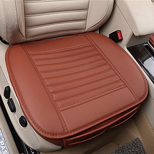 Avelaiva 4 Colours Car Seat Cushions, Breathable Car Interior Seat Covers Cushion Pad Mat, for Office Chair Auto Car Supplies, with PU Leather Bamboo Charcoal (Orange)