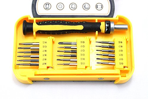 Schraubendreher-Set, E-Durable Multifunktions-Reparatur-Werkzeug-Kit Schraubendreher Pinzetten und Pry Bars Set Precision Tool Kit für Haus Elektronik – 24 in 1 - 4