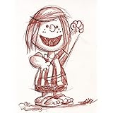 Original Rötelzeichnung auf Zeichenkarton: Peanuts Peppermint Patty / 24x32 cm