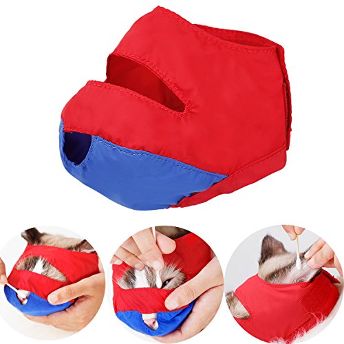 SymbolLife Muselière en Maille de toilettage pour Chats Respirant Ajustable Anti-Morsure Anti- Aboiement