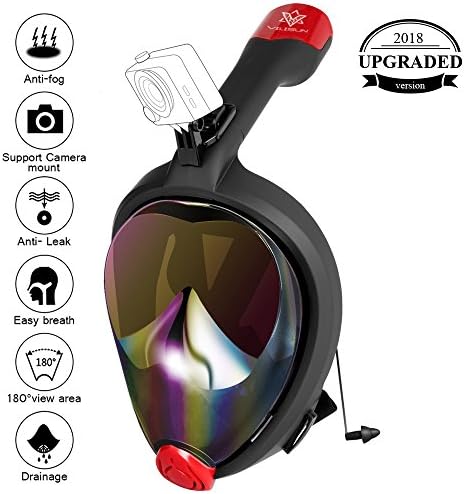 VILISUN Diving Mask Full Face Mask, Easybreath, Snorkel Mask Anti Fog and Anti Lick Technology with 180 Degree Field of View For Adults