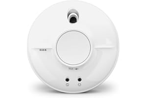 FireAngel Mains Smoke Alarm - SW1-R Mains Powered Optical Smoke Detector with Backup Battery - Wired, Interlinked Smoke Alarms for Home with Test Button and LED Indicators - White