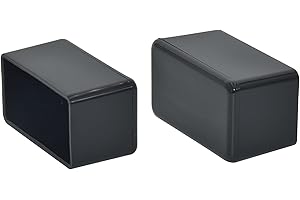 Flyshop 16 Tapones de PVC Negro para Patas de Muebles, Protectores de Piso de Madera Dura, Tapas rectangulares para Patas de Mesa, 20 x 40 mm, 13/16" x 1-9/16"